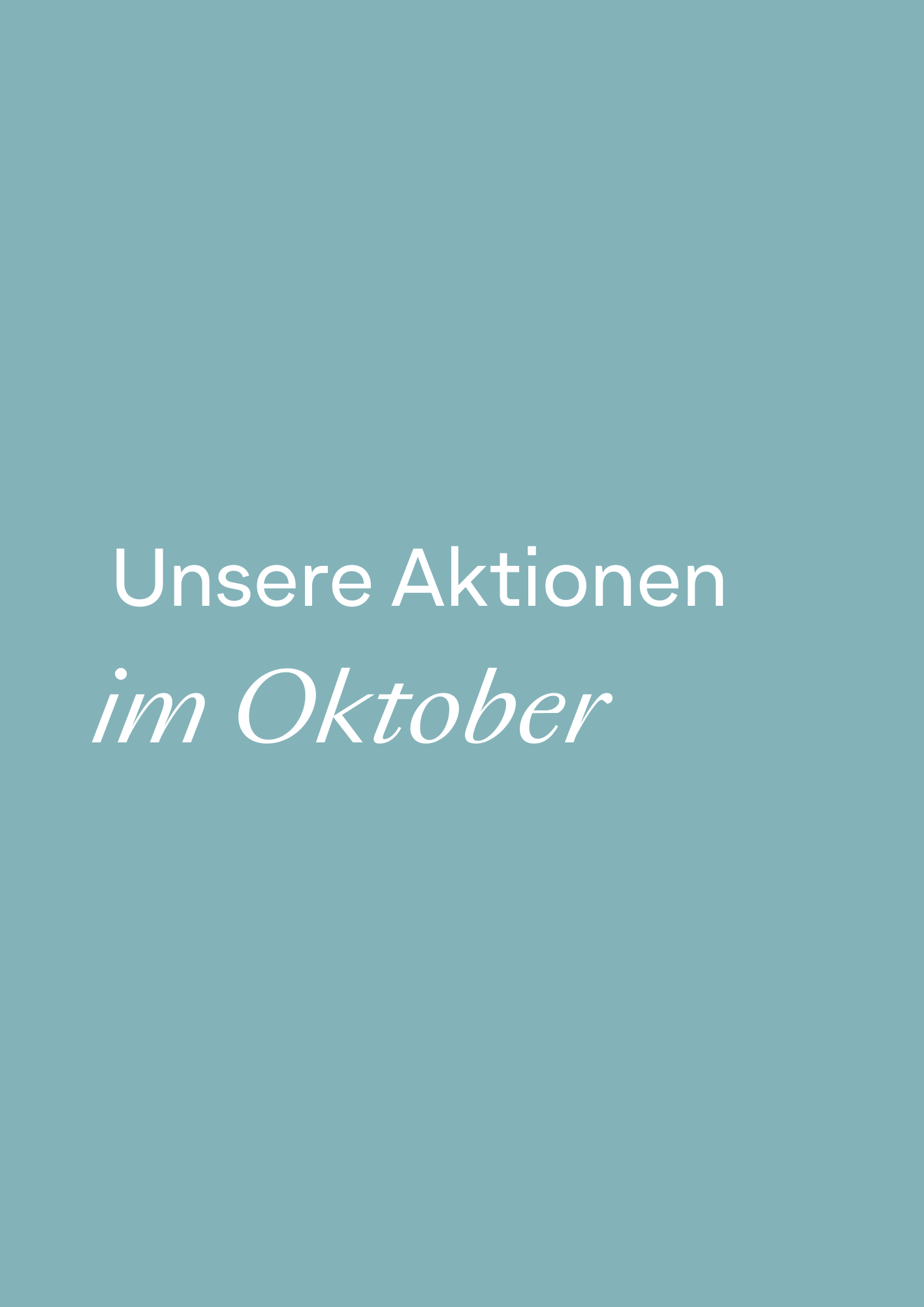 Unsere fyss Aktion im Oktober